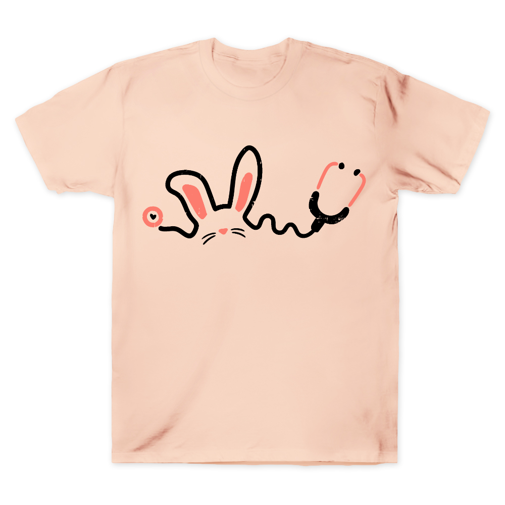 Easter Bunny Stethoscope Cotton Doctor T-shirt