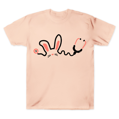 Easter Bunny Stethoscope Cotton Doctor T-shirt