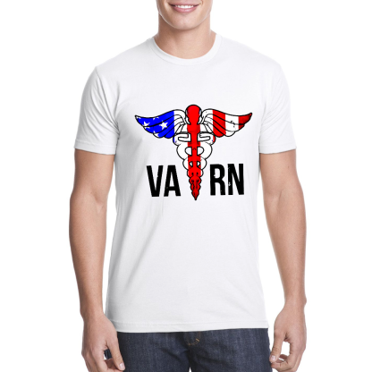 VA RN Nurse Symbol Flag Cotton Doctor T-shirt