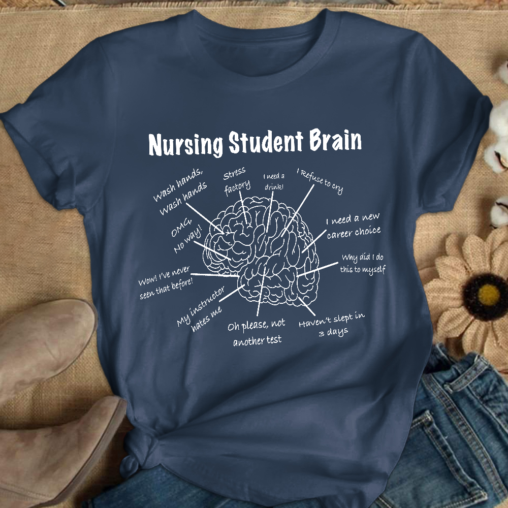 Nursing Student Brain Cotton Nurse T-shirt