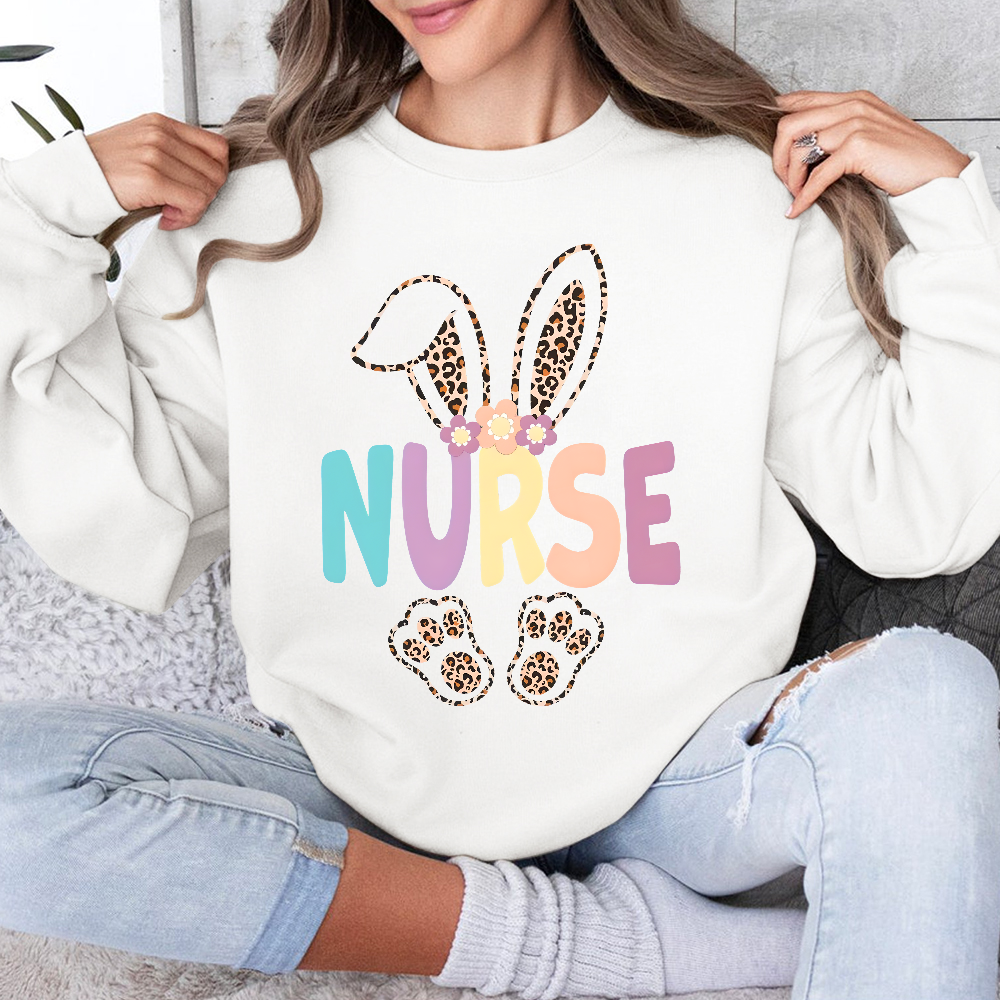 Easter Bunny Cotton Pullover Sweatshirt