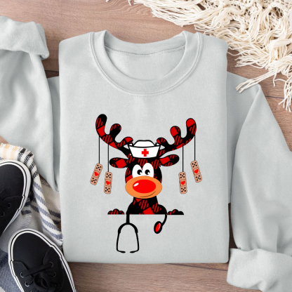 Stethoscope Nurse Cotton Pullover Sweatshirt