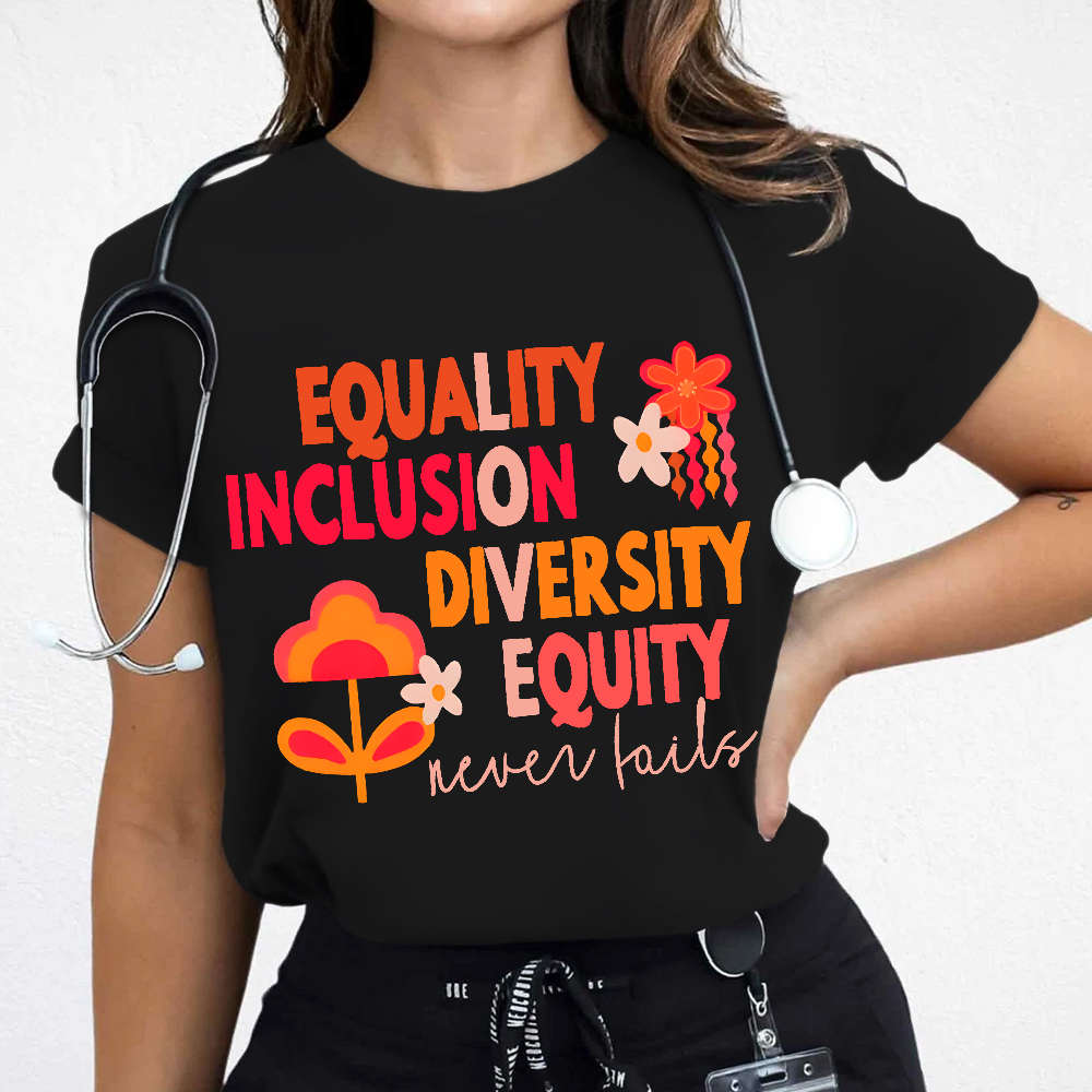 Equality Inclusion Diversity Equity Cotton Nurse T-shirt
