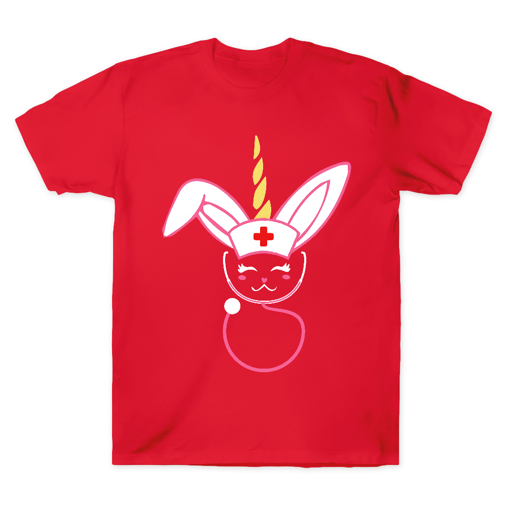 Funny Bunny Nurse Easter Cotton Doctor T-shirt