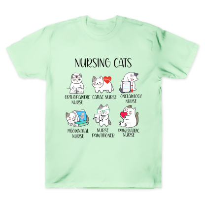 Nursing Cats Cotton Doctor T-shirt