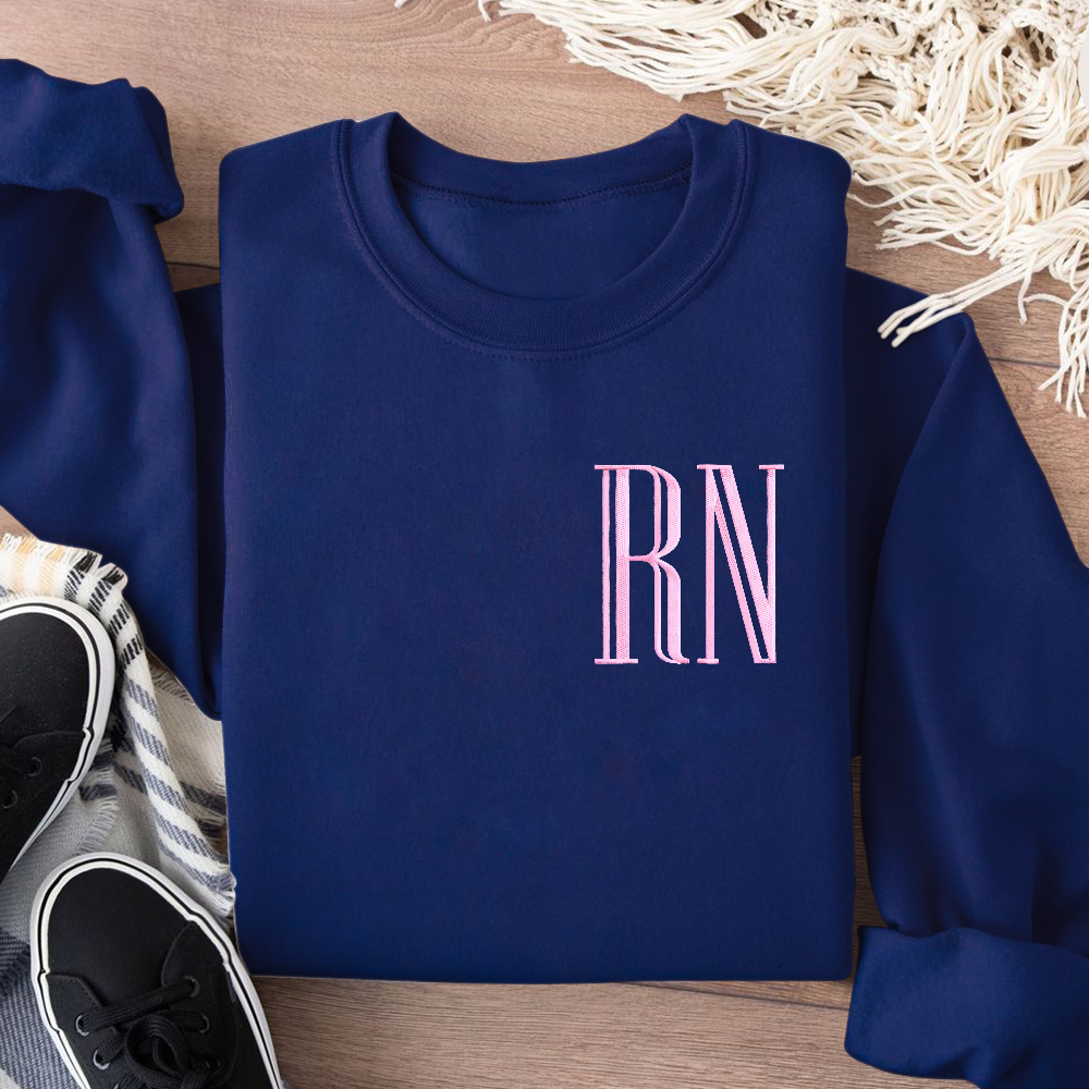 Personalized Nurses Day Gifts for Registered Nurses Embroidered Crew Neck Sweatshirt
