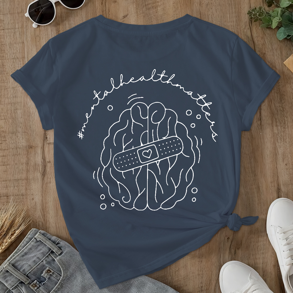 Psychiatric Nurse Mental Health Matter Double-Sided Cotton Printed T-Shirt