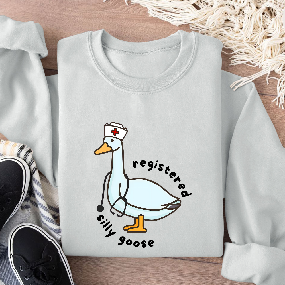 Registered Silly Goose Cotton Pullover Sweatshirt