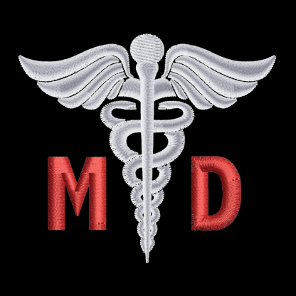 Personalized Doctor of Medicine Medical Symbol Embroidered Crew Neck Sweatshirt