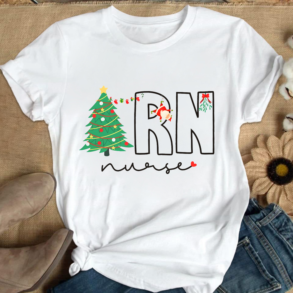 Christmas EN Nurse Cotton Nurse T-shirt