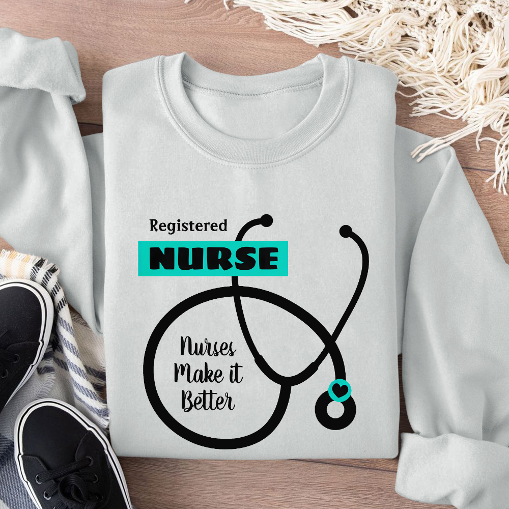 Cute RN Nursing Cotton Pullover Sweatshirt