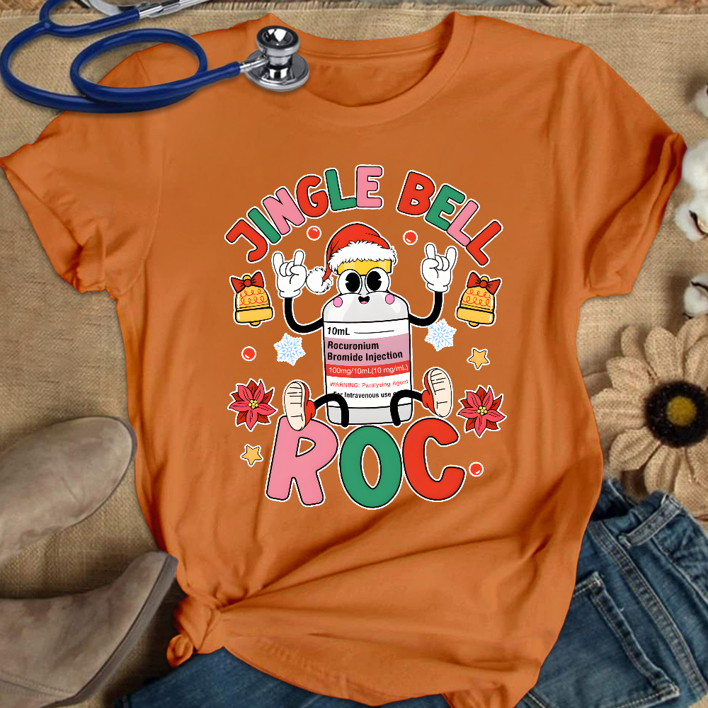Jingle Bell Roc Funny Cotton Nurse T-shirt