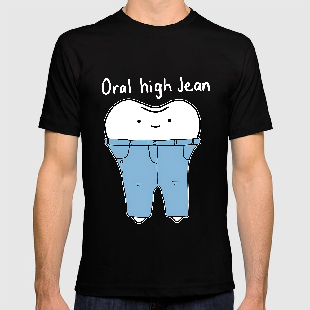 Teeth High Cut Jeans Cotton Doctor T-shirt