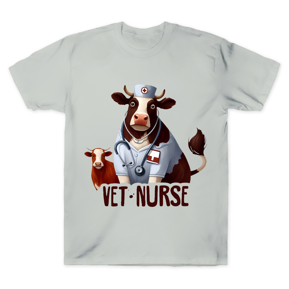 Funny Cattle Vet Nurse Cotton Doctor T-shirt