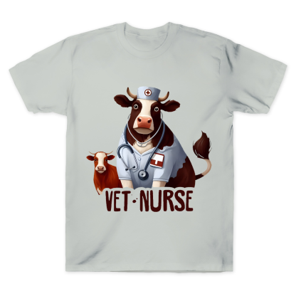 Funny Cattle Vet Nurse Cotton Doctor T-shirt