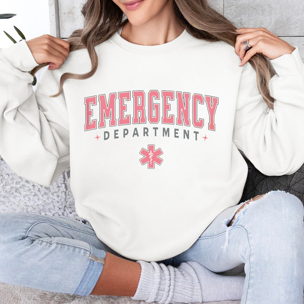 ER Nurse Crewneck Cotton Pullover Sweatshirt