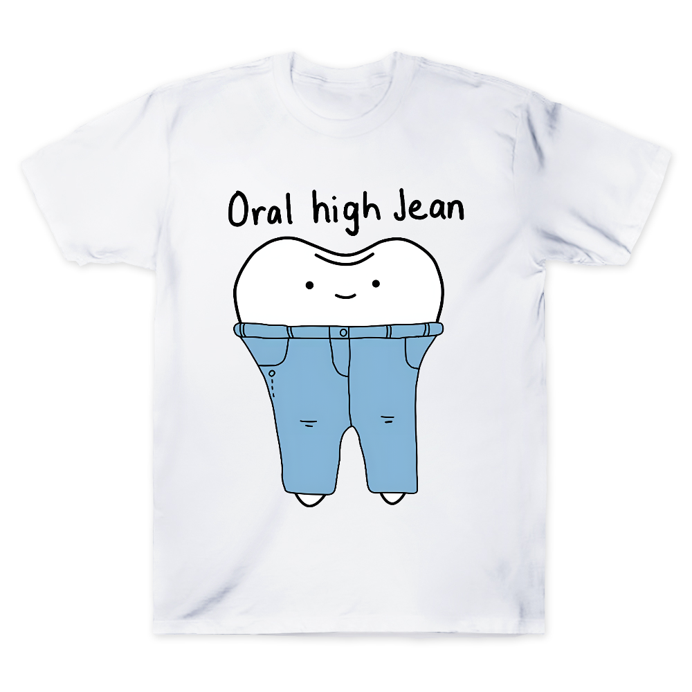 Teeth High Cut Jeans Cotton Doctor T-shirt