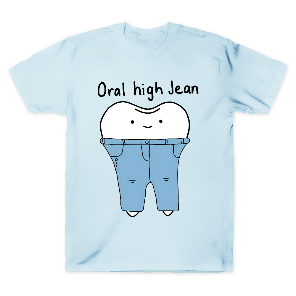 Teeth High Cut Jeans Cotton Doctor T-shirt