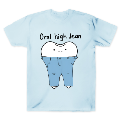 Teeth High Cut Jeans Cotton Doctor T-shirt