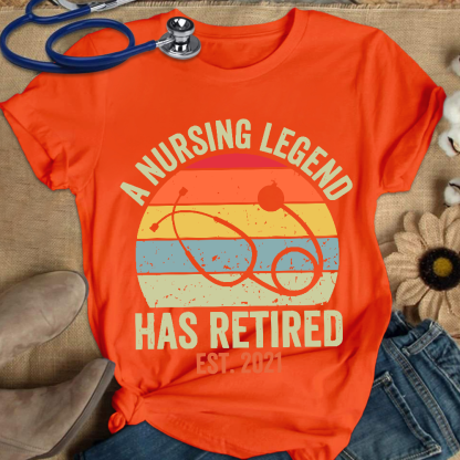 Personalized A Nursing Legend Has Retired Cotton Nurse T-shirt