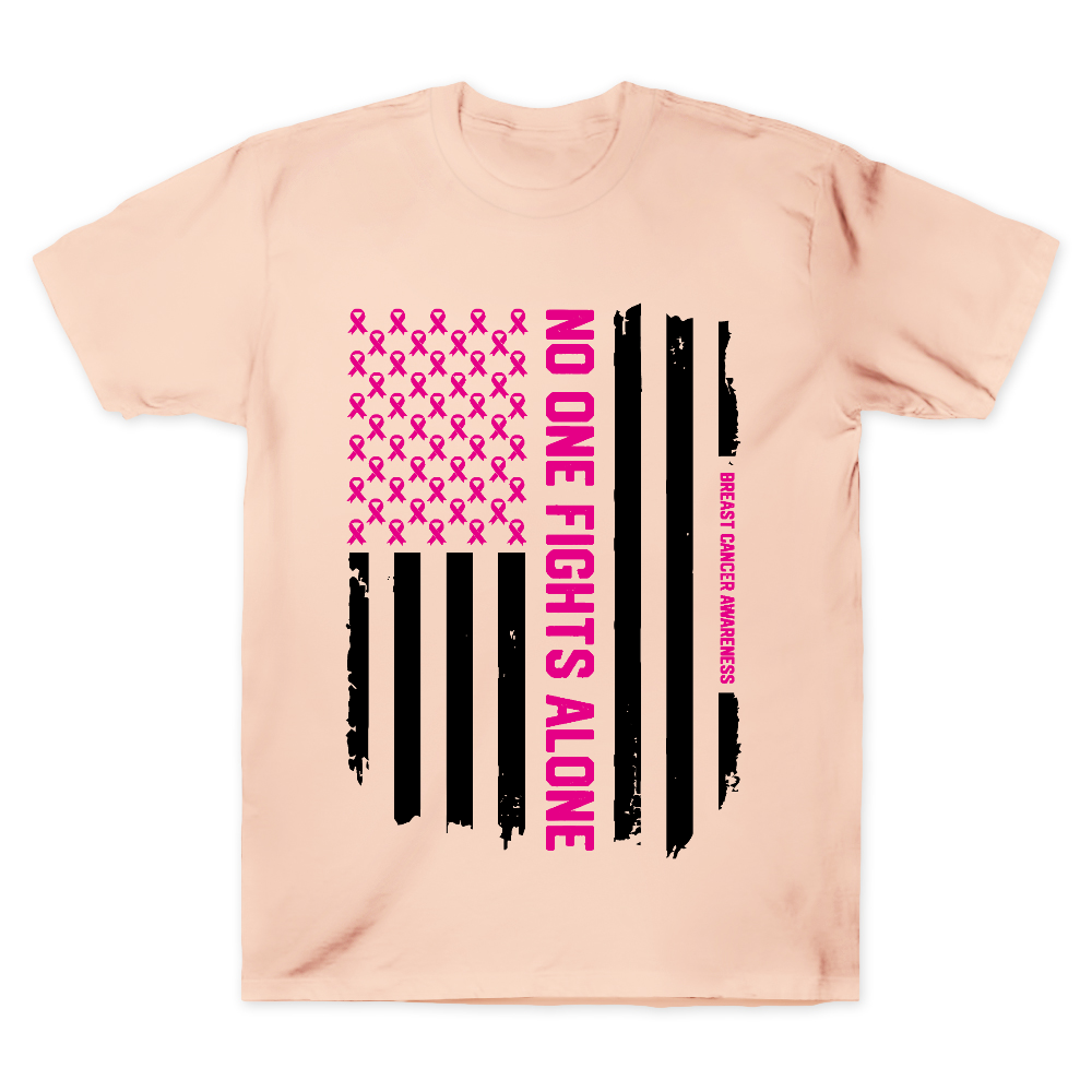 Patriotic American Flag Breast Cancer Awareness Cotton Doctor T-shirt