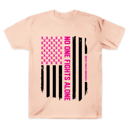 Patriotic American Flag Breast Cancer Awareness Cotton Doctor T-shirt