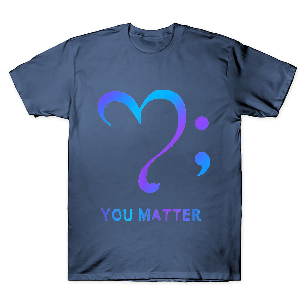 Suicide Prevention Awareness Heart Semicolon Cotton Doctor T-shirt