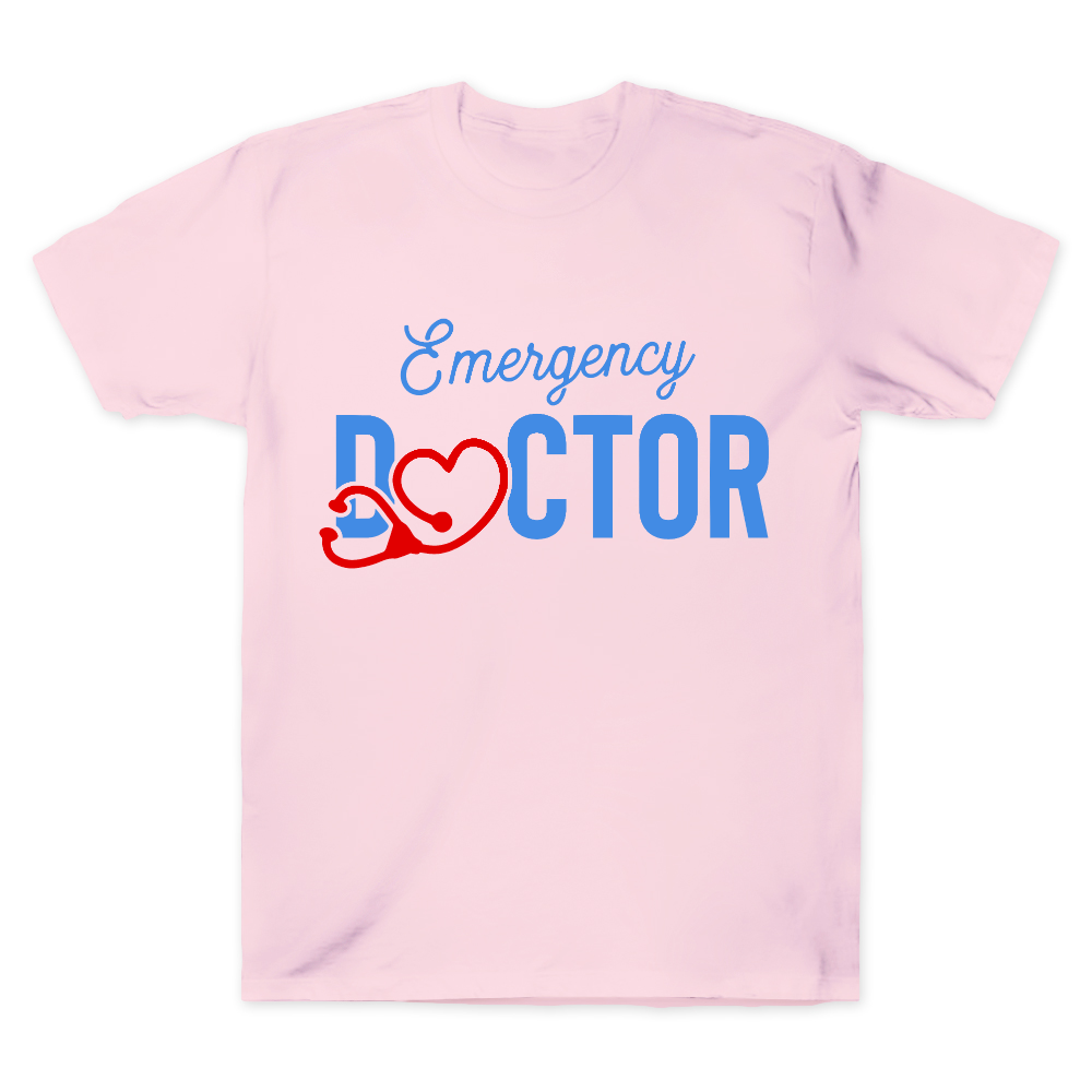 Emergency Doctor Stethoscope Heartbeat First Aid Cotton Doctor T-shirt