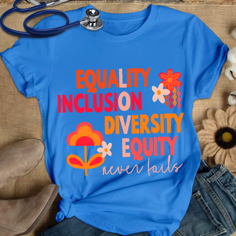 Equality Inclusion Diversity Equity Cotton Nurse T-shirt
