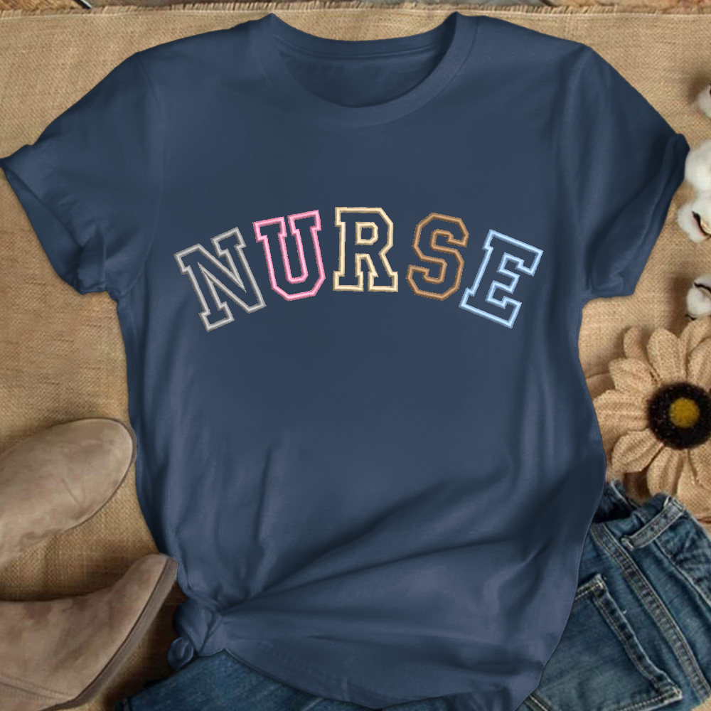 Embroidered Nurse Cotton Nurse T-shirt