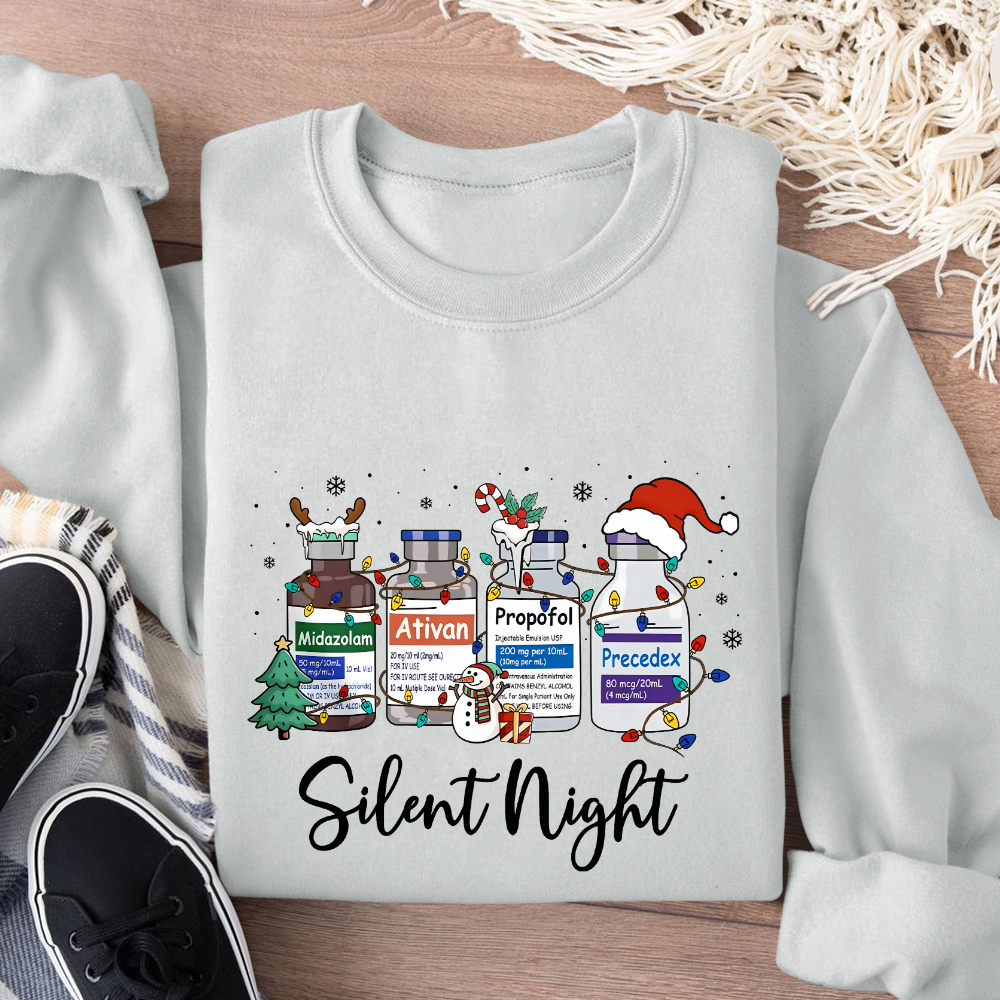 Silent Night Cotton Pullover Sweatshirt