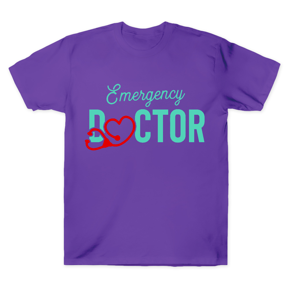 Emergency Doctor Stethoscope Heartbeat First Aid Cotton Doctor T-shirt