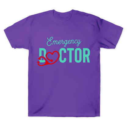 Emergency Doctor Stethoscope Heartbeat First Aid Cotton Doctor T-shirt