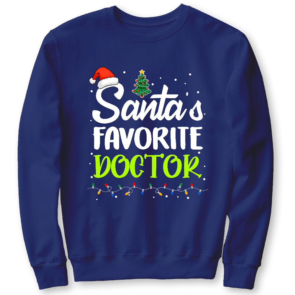 Santa’s Favorite Christmas Doctor Cotton Pullover Sweatshirt