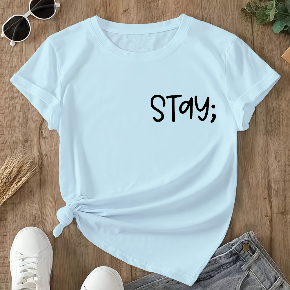 Stay The World Is Better With You In It Suicide Awareness Double-Sided Cotton Printed T-Shirt