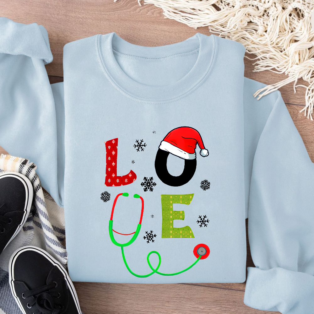 Stethoscope Of Love Cotton Pullover Sweatshirt