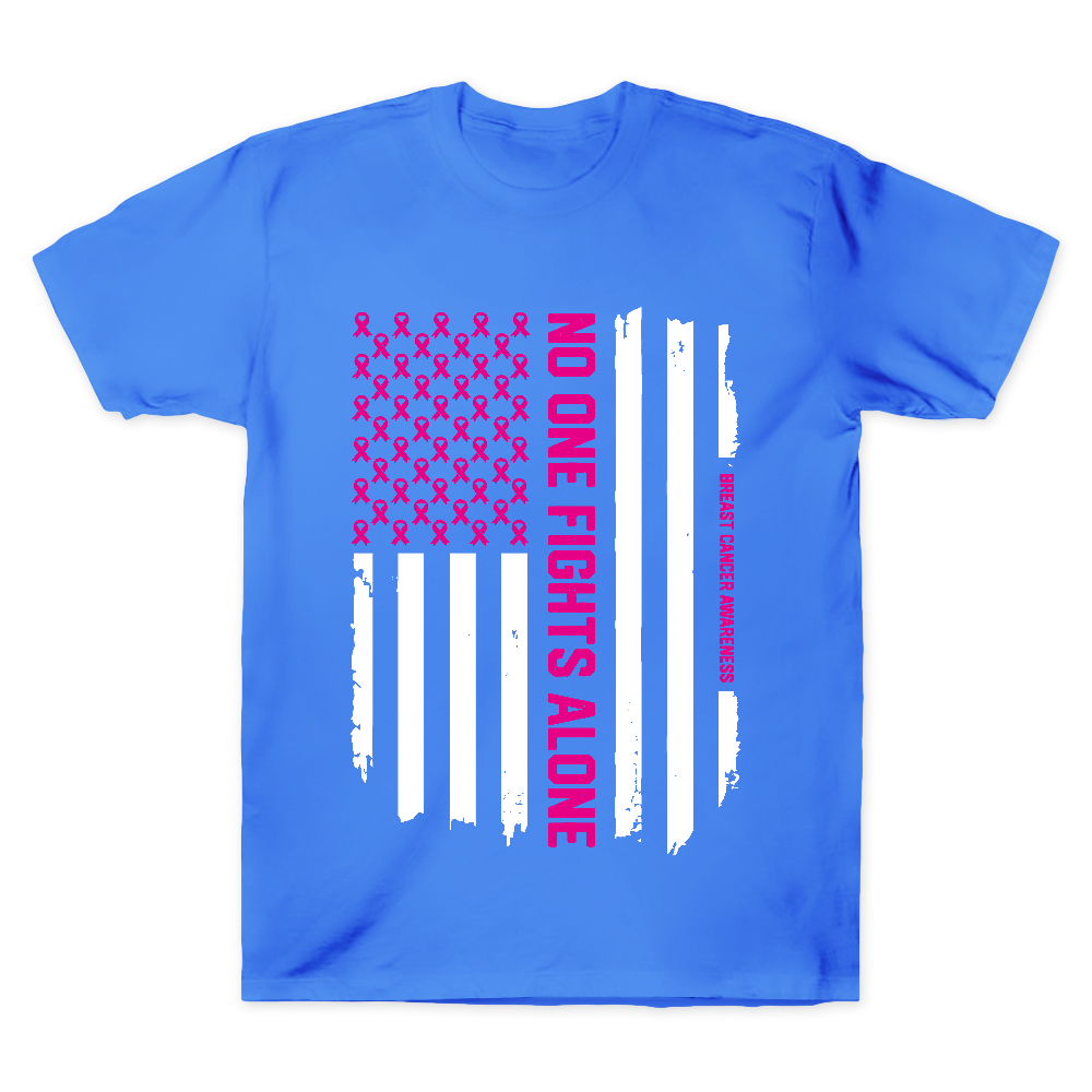 Patriotic American Flag Breast Cancer Awareness Cotton Doctor T-shirt