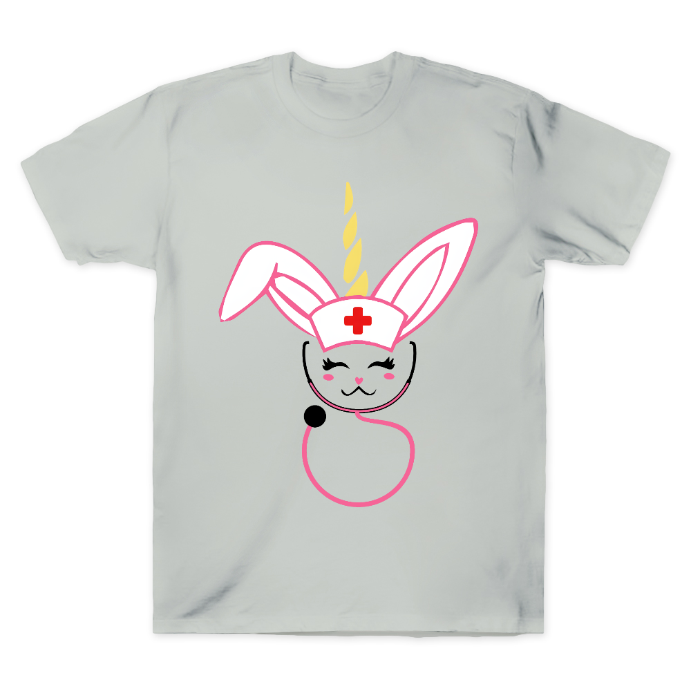 Funny Bunny Nurse Easter Cotton Doctor T-shirt
