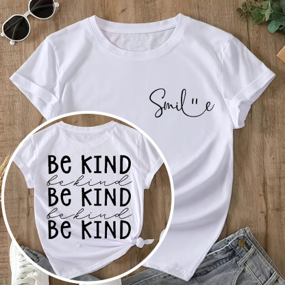 Suicide Prevention Awareness Smile Be Kind Double-Sided Cotton Printed T-Shirt