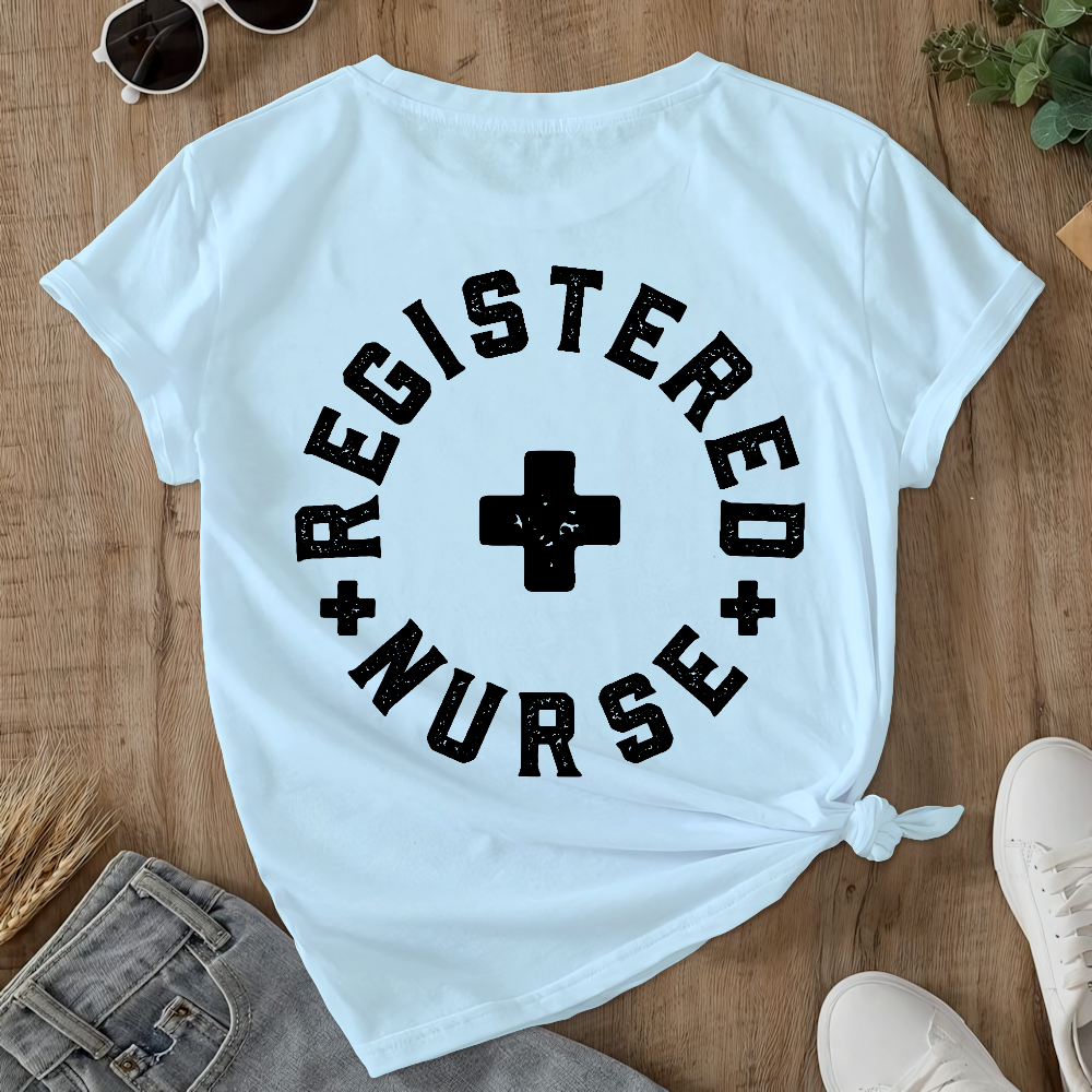 Registered Nurse Double-Sided Cotton Printed T-Shirt