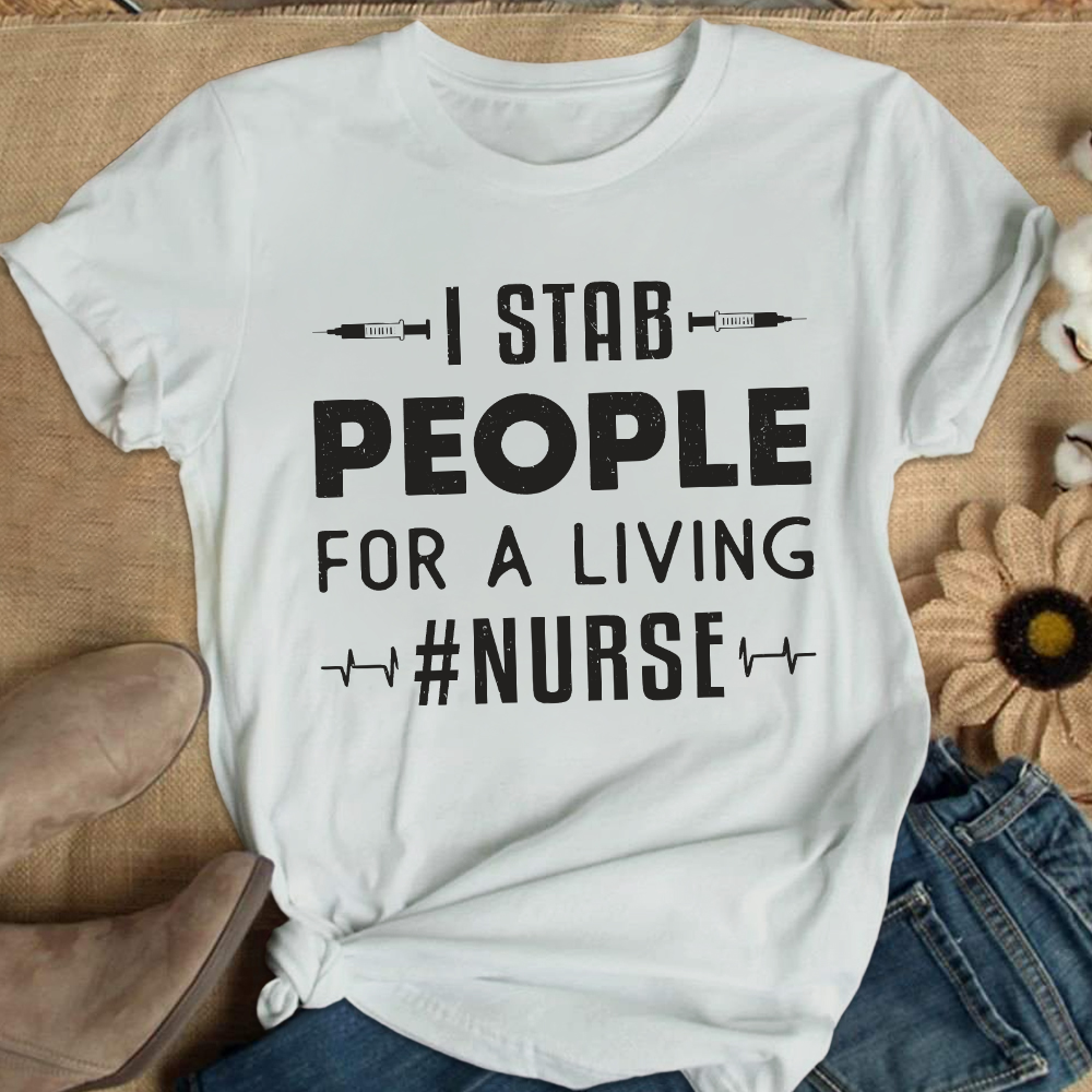 ICU Nurses Medicine Emergency Ambulance Cotton Nurse T-shirt