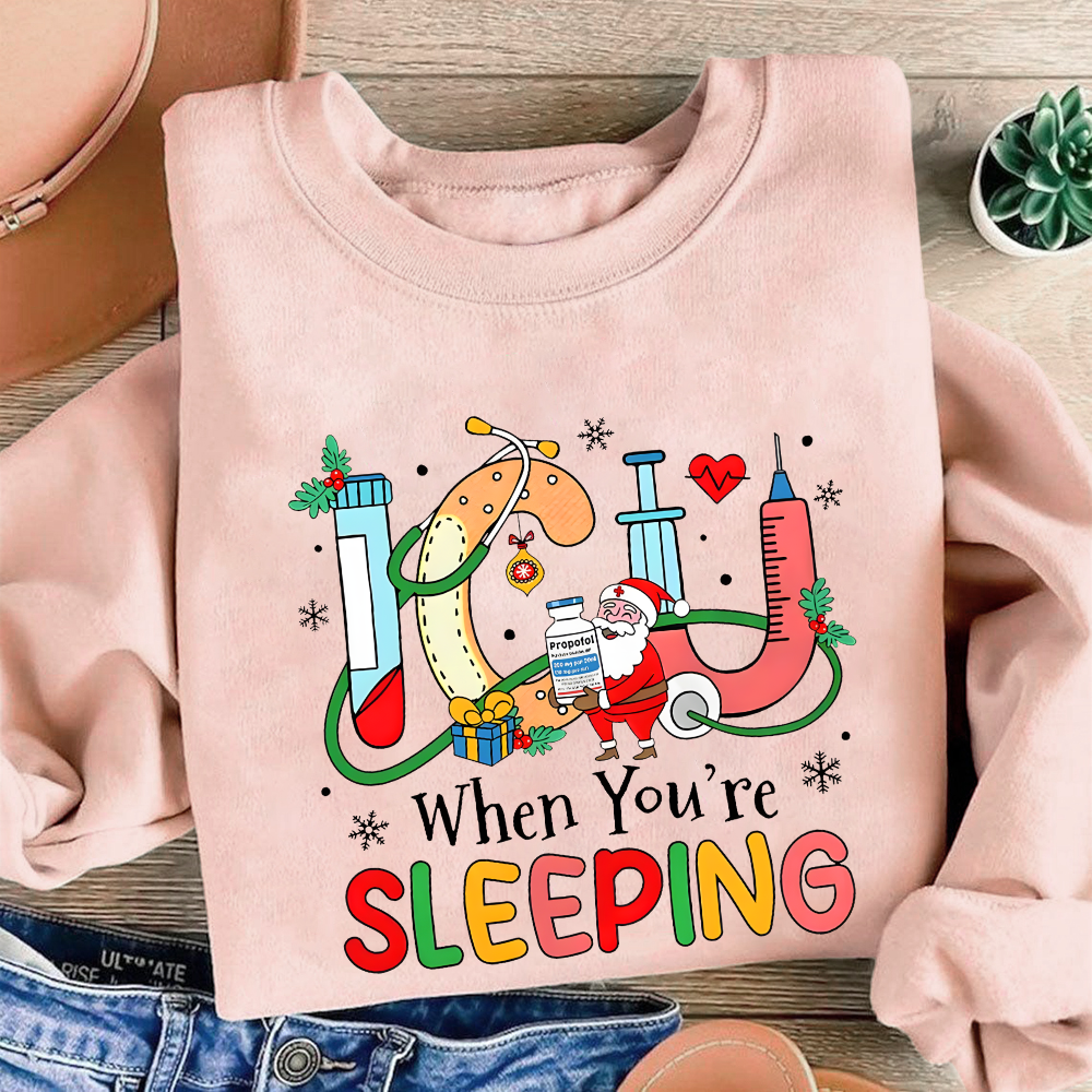 ICU When You're Sleeping Cotton Pullover Sweatshirt
