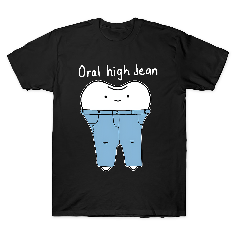 Teeth High Cut Jeans Cotton Doctor T-shirt