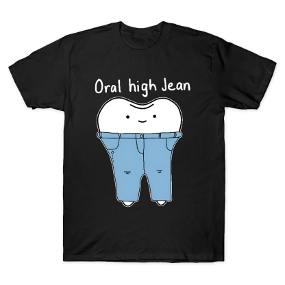 Teeth High Cut Jeans Cotton Doctor T-shirt