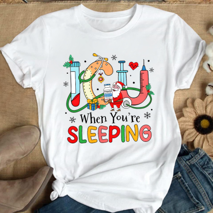 ICU When You're Sleeping Cotton Nurse T-shirt