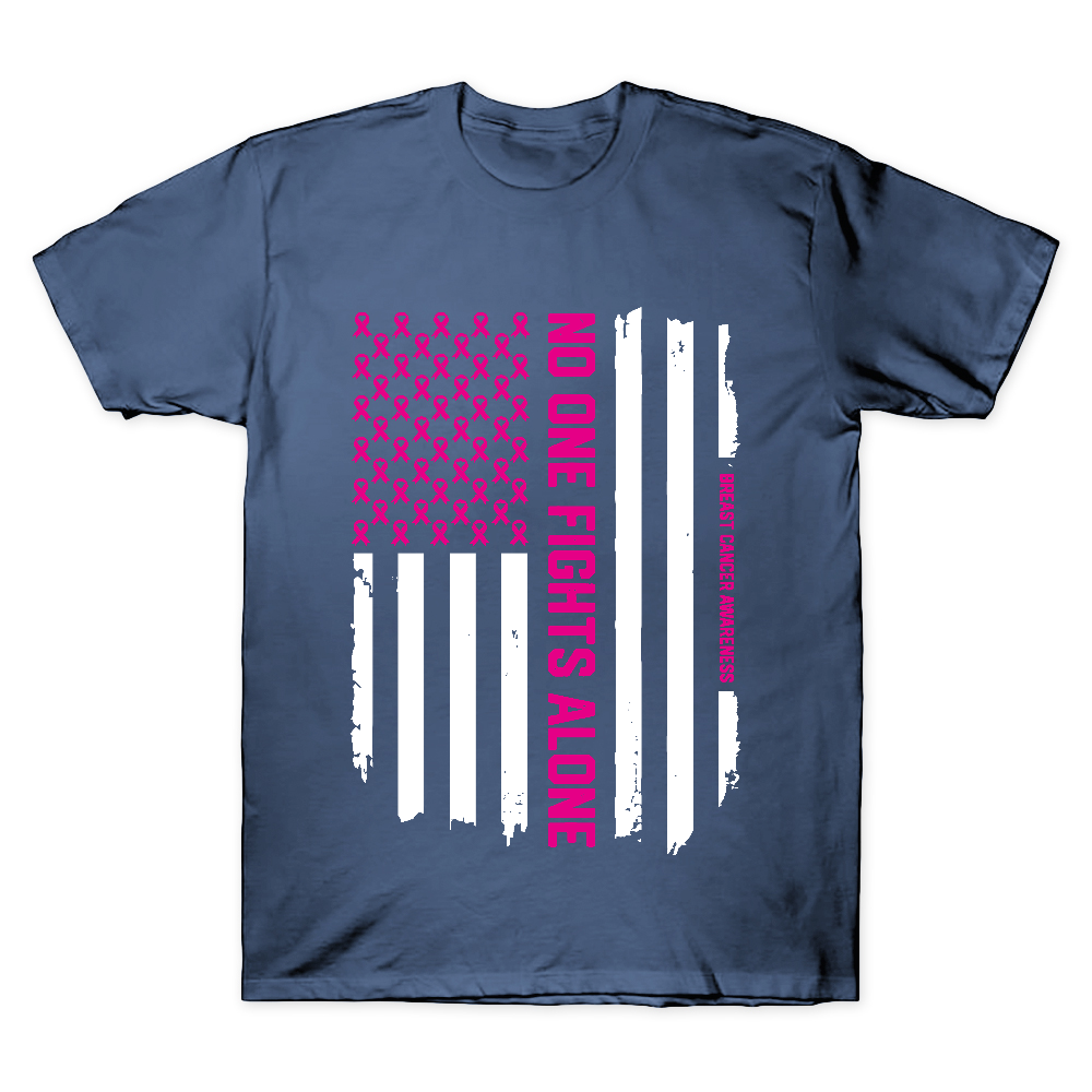 Patriotic American Flag Breast Cancer Awareness Cotton Doctor T-shirt