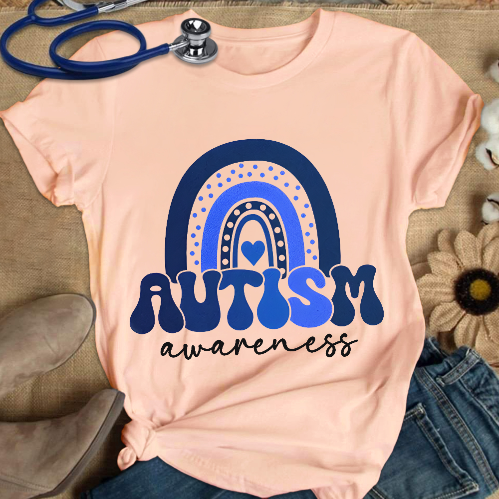 In April We Wear Blue Autism Awareness Cotton Nurse T-shirt