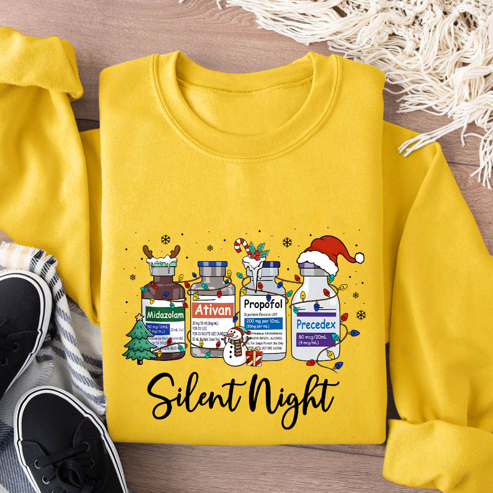 Silent Night Cotton Pullover Sweatshirt