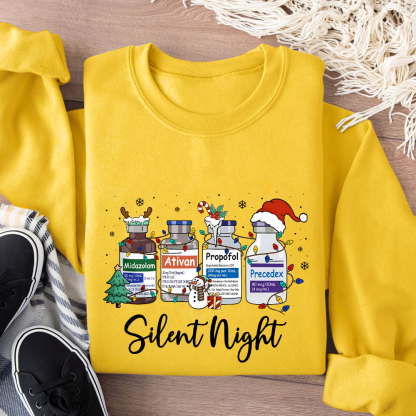 Silent Night Cotton Pullover Sweatshirt