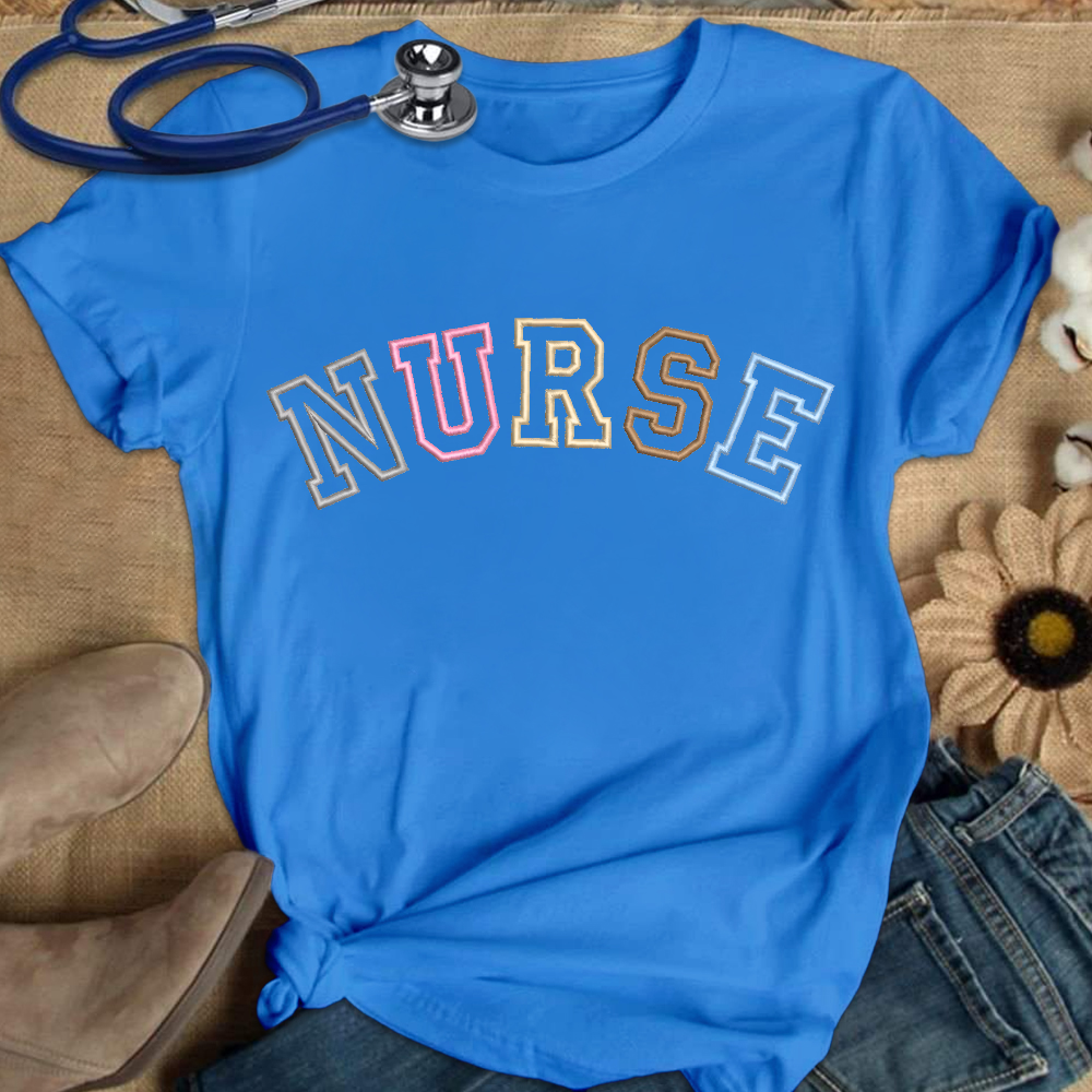 Embroidered Nurse Cotton Nurse T-shirt